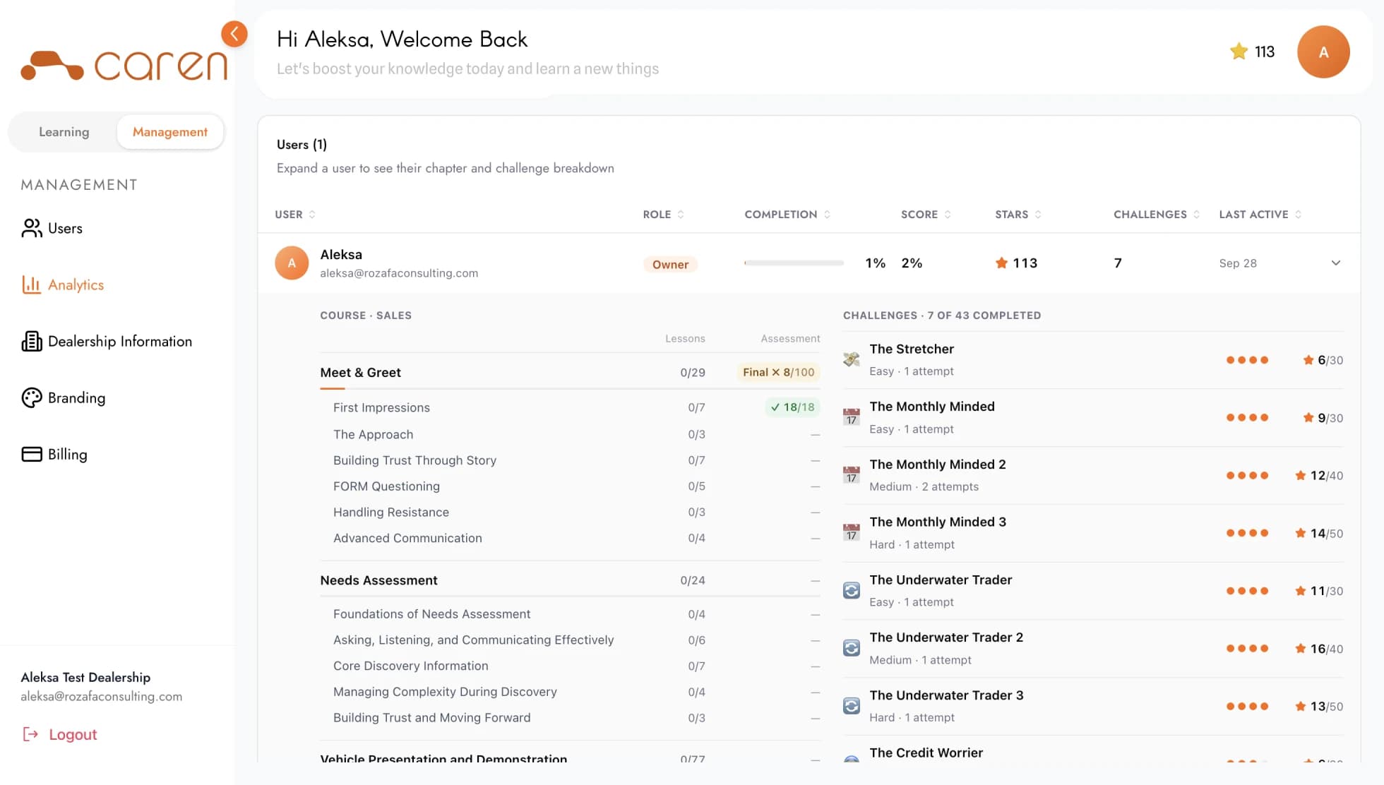 Progress and manager visibility